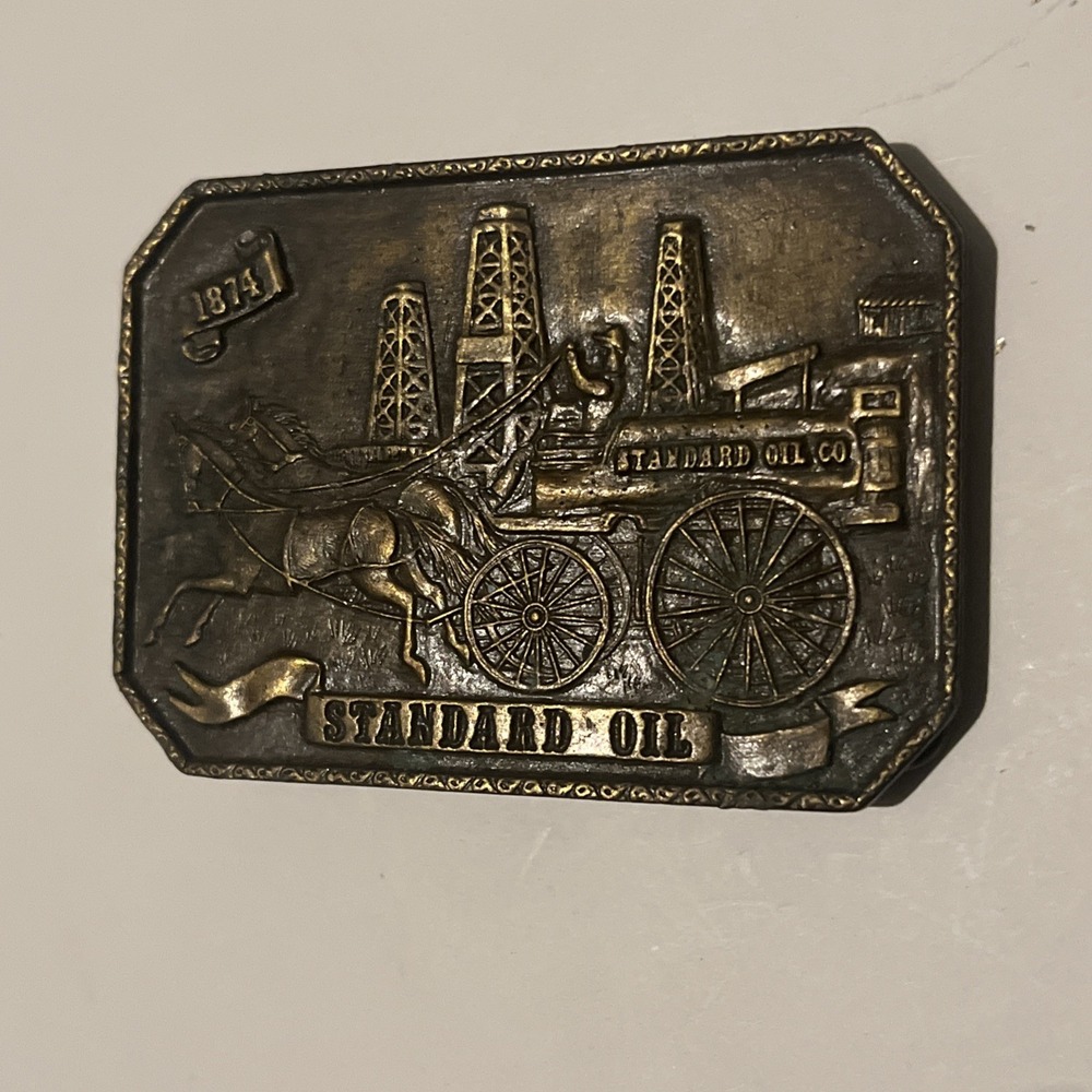 1975 Vintage Bergamot Brass Works 1874 Standard Oil Co Belt Buckle G-37 Brass